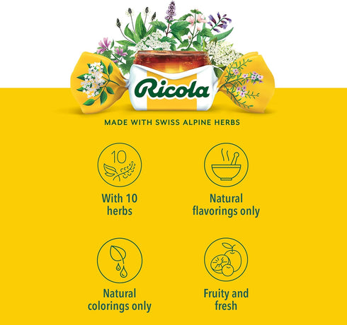 Ricola Berry Medley Throat Drops, 45 Count, Delicious Throat Relief & Care, Oral Anesthetic, Naturally Flavored...