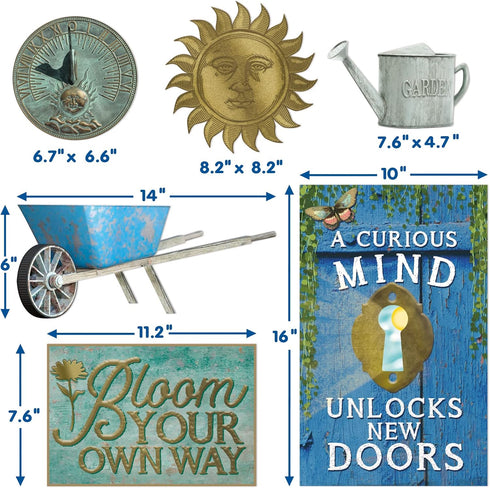 Eureka Curiosity Garden Gallery Wall Motivational Classroom Bulletin Board Set for Teachers, 26 Pieces...