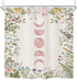 Riyidecor Witchy Moon Phase Shower Curtain for Bathroom Decor 72Wx72H Floral Pink Rustic Wildflower Plant Leaves Botanical Herbs Nature Art Printe...