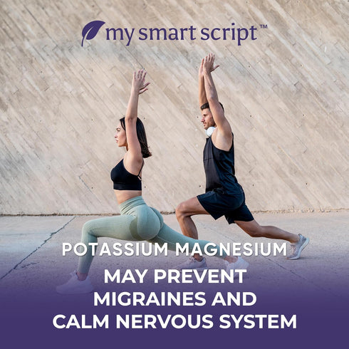 Potassium Magnesium Supplement - 450mg Potassium, 375mg Magnesium - Natural Ingredients, Fast Absorption, Easy to Take - Vegan, Non-GMO, Zero Glut...