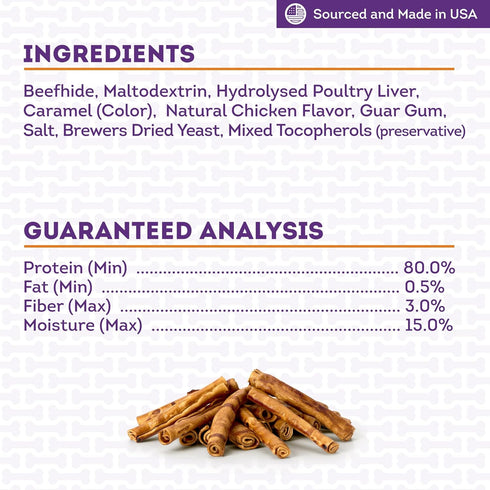 USA Beefhide Chip Rolls 5-6" Dog Chew Treats - Chicken Flavor, 22 Count/1 Pack...