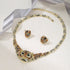 EVER FAITH Austrian Crystal Enamel Big Tiger Head Necklace Stud Earrings Set...