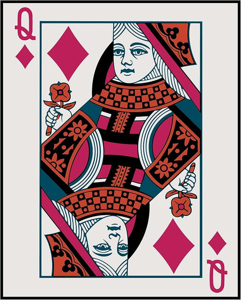 Posterizer 1 pcs-Queen of diamonds Aesthetic Picture-Abstract & Modern Art-Gift for Men Women Entrepreneur Teens-Living Room Bedroom Decor- UNFRAM...