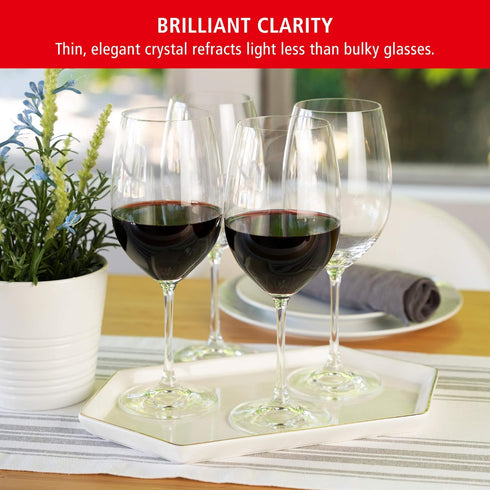 Spiegelau Salute Bordeaux Wine Glasses, Set of 4, European-Made Lead-Free Crystal, Classic Stemmed, Dishwasher Safe, Professional Quality Red Wine...