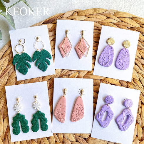 Keoker Polymer Clay Texture Sheets, Clay Texture Mat for Making Earrings Jewerly, polymer Clay Earrings Tools (All-3 pcs)...