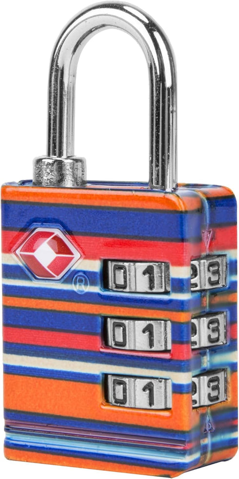 Travelon Travelon Tsa Luggage Lock TSA-Approved Luggage Lock, Coral Stripe...