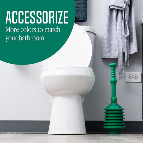 JS Jackson Supplies Professional Bellows Accordion Toilet Plunger, High Pressure Thrust Removes Heavy Duty Clogs from Clogged Bathroom Toilets, Al...