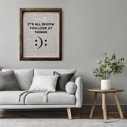 Posterizer 1 pcs-it's all in how you look at things-Comedy Art-Motivational & Inspirational Art-Gift for Men Women Entrepreneur Teens- UNFRAMED Wa...