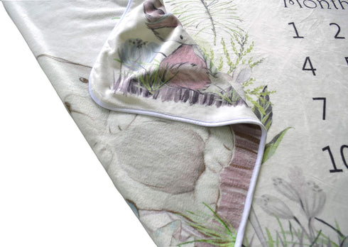 Woodland Friends Double Sided Baby Milestone Monthly Blanket, Forest Photo Prop Boy & Girl, Large Soft 310 GSM Fleece Blanket for Animal Nursery a...