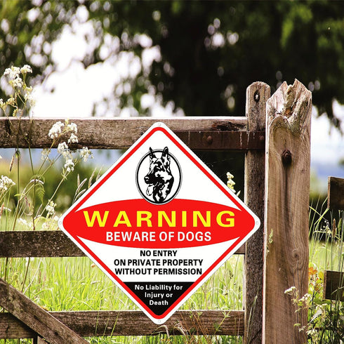 Beware of Dog Sign Warning Signs,no trespassing sign 12.9”x12.9” Reflective Metal Signs 0.70 Aluminum Sign private property Reflective Metal Signs...