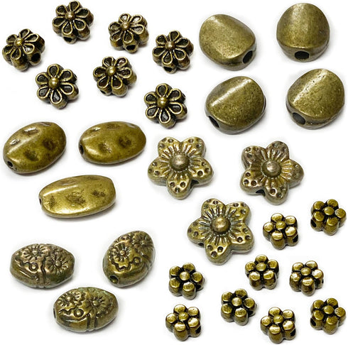 Heather's cf Brass Spacer Beads for Jewelry Making Supplies Flat Bead Findings Small Seed Beads for Necklace Earring Bead Bracelet Making kit Bulk...