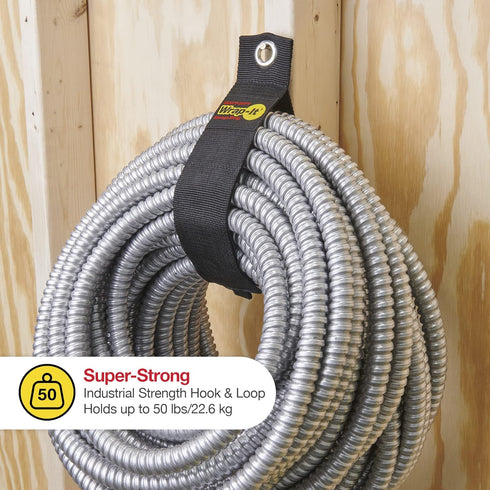 Heavy-Duty Wrap-It Storage Straps, 28-inch (2 Pack) - Hook and Loop Garden Hose Hanger, Pool Hose Storage Organizer for Cords, Hoses, Tow Rope, Bu...