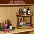 Lazy Susan Organizer 2 Tier - Turntable Spice Rack for Table Top, Wooden Rotating Lazy Susan for Cabinet Pantry Kitchen Countertop Dining Table Cu...