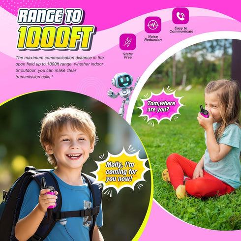 Kids Walkie Talkies Toys for Girls: comedyfun Mini Robots Walkies Talkies 2 Pack Birthday Gifts for 3 4 5 6-8 Year Old Girls Toys for 4 5 6 7 8-10...