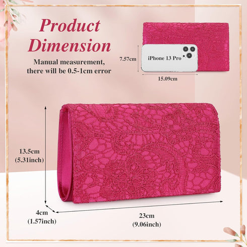 UBORSE Elegant Floral Lace Clutch Purses for Women Evening Handbag Envelope Clutch Bag Wedding Prom Party Purses...