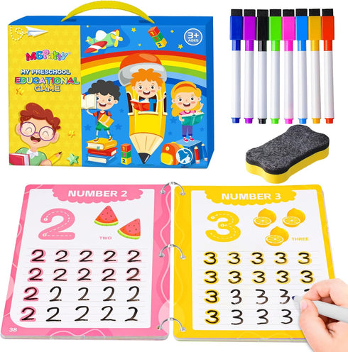 Preschool Learning Activities, 62 Pages Educational Workbook for Kids, Handwriting Practice, Montessori Toys, Autism Materials, Alphabet Learning,...