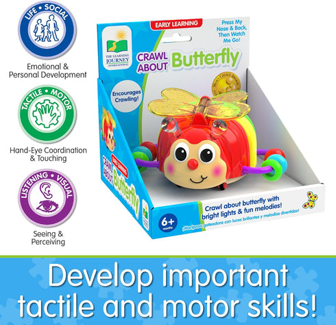 The Learning Journey Early Learning – Crawl About Butterfly Musical Crawling Aid – Baby Toys & Gifts for Boys & Girls Ages 6+ Months, Multi...