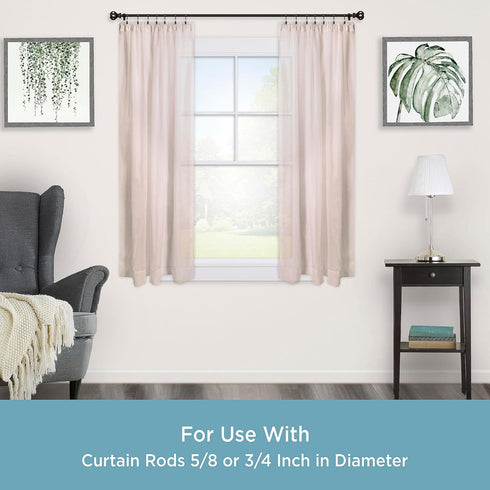 Kenney 5/8 In. To 3/4 In. Clip Curtain Ring, Brown (14-Pack) - 1 Each...