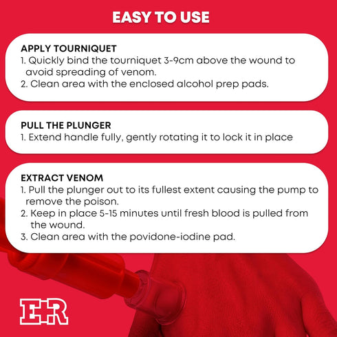 Ever Ready First Aid Snake Bite Venom Extractor Kit Latex Free...