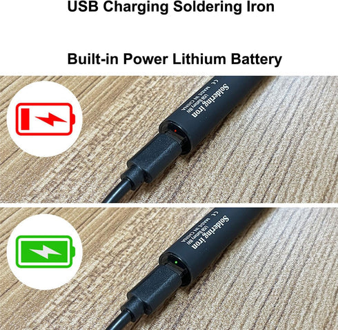 Cordless Soldering Iron Kit, USB Rechargeble Soldering Gun, 3 Temperature Adjustable Rapid Heat 620-840°F, Portable Soldering Iron Pen for Electro...