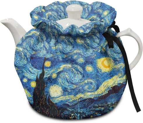 Teapots Dust Cover Insulated Van Gogh Starry Night Print Tea Cozy for Teapot Tea Kettle Cover Breakfast Insulation Lid Warmer Tea Cosy Kitchen Cof...