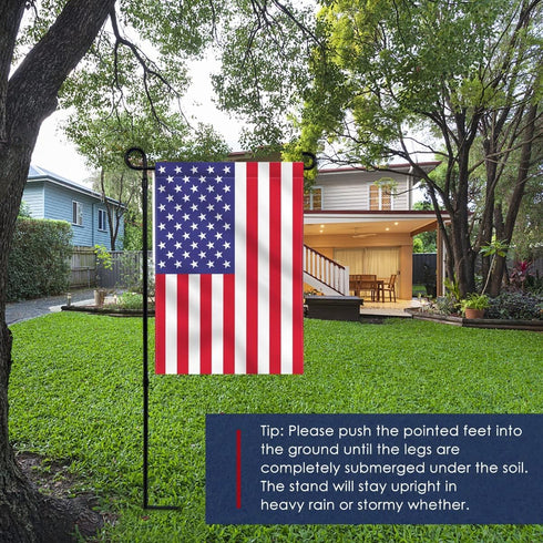 YEAHOME Garden Flag Stand Holder, Metal Premium Yard Flag Holder Weather-Proof, Powder-Coated Flagpole, Christmas Garden Flag, Outdoor Garden Deco...