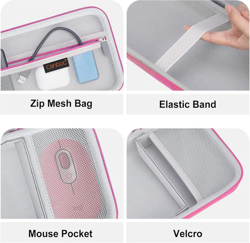 Canboc Hard Carrying Case for Logitech POP Keys Mechanical Wireless Keyboard and POP Wireless Mouse, Mesh Pocket fits Cables, USB Receiver, Spare ...