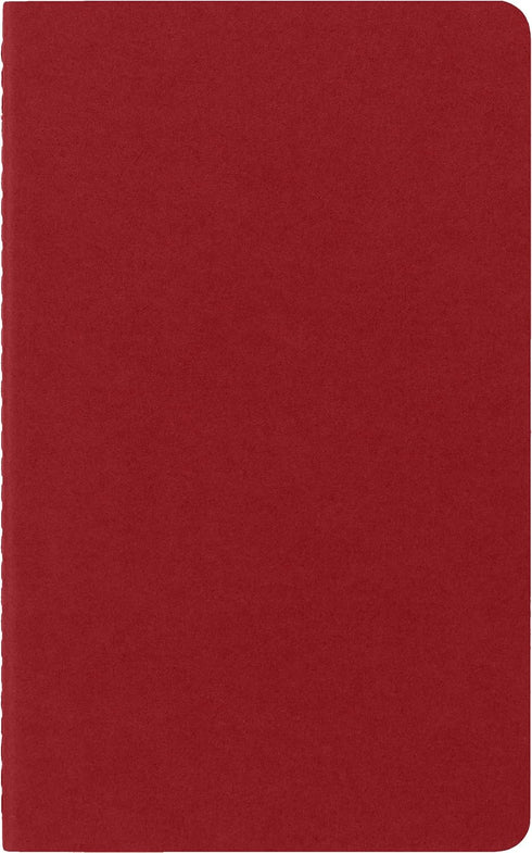 Moleskine Cahier Journal, Soft Cover, Large (5" x 8.25") Ruled/Lined, Cranberry Red, 80 Pages (Set of 3)...
