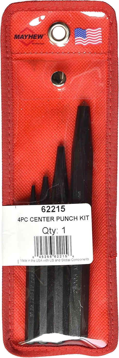 Mayhew Tools 62215 Center Punch, Black Oxide Finish, 4-Piece...