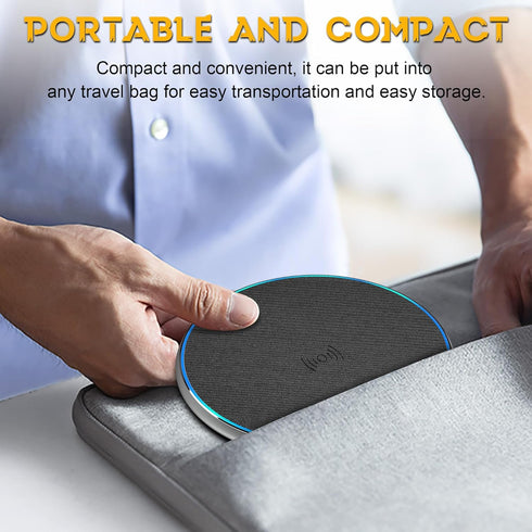Wireless Charger Compatible with iPhone 15 14 13 12 11 Pro Max/Mini/Plus/XR/X/8, 15W Max Portable Wireless Charging Pad for Samsung Galaxy S23/S22...