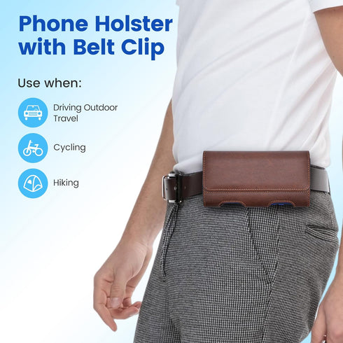 Mopaclle Phone Holster with Belt Clip for Samsung Galaxy S25 Ultra S24 Ultra S23 S22 Ultra,Cell Phone Belt Holder with Metal Clip and Dual Belt Lo...