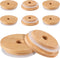 DOITOOL 8pcs Bamboo Jar Lids with Straw Hole Reusable Bamboo Jar Lids for Regular Mouth Mason Jar 70MM...