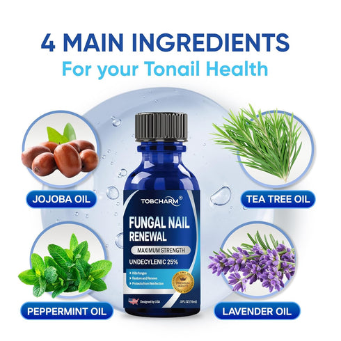 Toenail Fungus Treatment For Toenail & Finernails, 25% Undecylenic acid, Toe Nail Fungus Treatment Extra Strength, Tea Tree Oil for Tonail Fungus ...