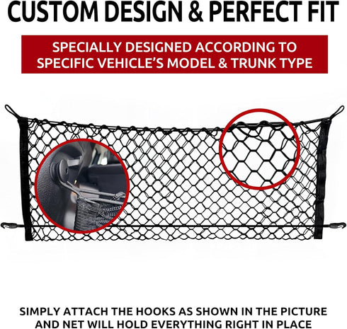 Envelope Style Elastic Trunk Mesh Cargo Net for Jeep Cherokee Latitude Limited 2019-2025 - Premium Trunk Organizers and Storage - Luggage Net for ...