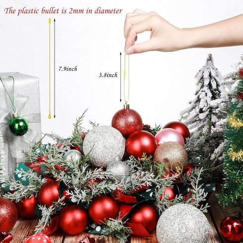 1000 Pieces Ornament Precut Cord Hangers with Snap Fastener Polyester Precut Hanging Ropes for Christmas Tree Holiday Party Hanging Decoration Str...