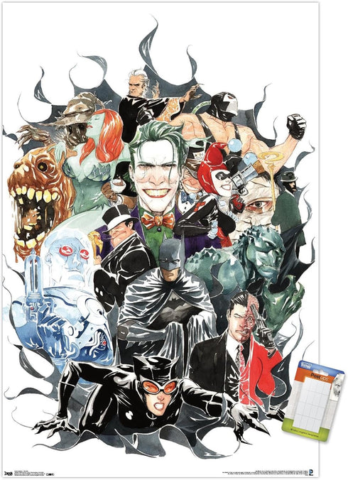 Trends International DC Comics - Batman - VIllains Wall Poster, 22.375" x 34", Premium Poster & Mount Bundle...