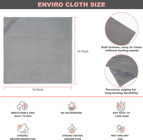 Enviro Cleaning Cloth, for Cleaning Home, car, Restaurant, bar, Hotel Office. Reusable, Absorbent, and Soft, Clean Without Leaving Traces. Grey, 1...