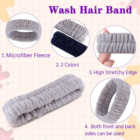 Spa Headband, Makeup Headband for Washing Face, Skincare Headbands for Girls Women, Soft Facial Makeup Head Band...