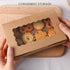 VGOODALL 20PCS snack Cookie Boxes with Window, 7"x4.3"x1.5" Brown Bakery Boxes Treat Bakery Cake Boxes for Macaron Chocolate Dessert Wedding Birth...