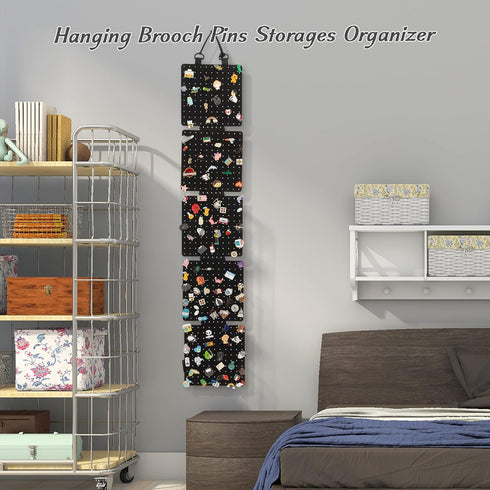 Hanging Enamel Lapel Pin Display Panels Organizer With 5 Loose-leaf Board Pieces, Brooch Pin Enamel Pin Display Pages, Badge Collection Display Ho...