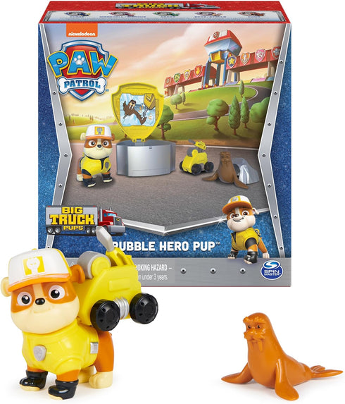 Paw Patrol, Big Truck Pups Rubble Action Figure with Clip-on Rescue Drone, Command Center Pod and Animal Friend Kids Toys Ages 3 and up...