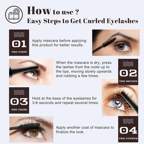 Heated Eyelash Curlers Electric Eyelash Curler with Eyelash Comb Natural Curling 24 Hours Long Lasting Rechargeable Makeup Tool with USB-C 4 Heati...