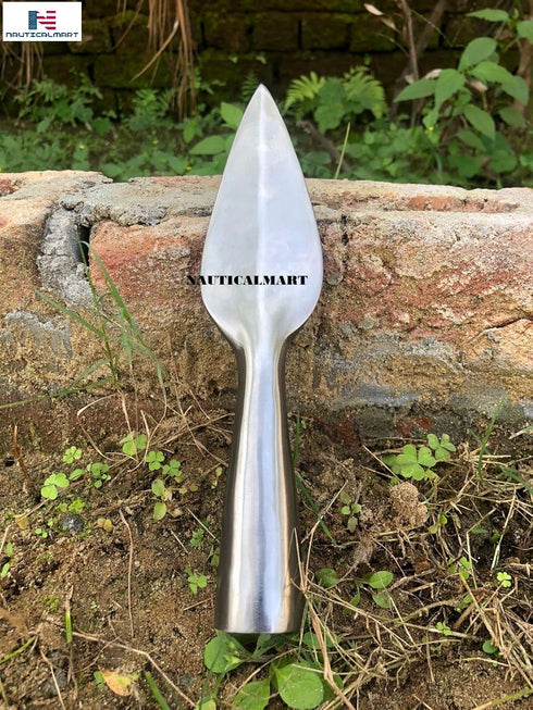 NauticalMart Reproduction Roman Or Medieval Steel Spearpoint 8" Long Hand Forged Viking Saga Iron Lozenge Spear Head...