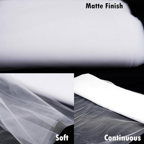Craft And Party, White Fabric Tulle Roll 54 Inch by 40 Yards (120 ft) Fabric Tulle Bolt for Garden Netting, DIY Tutu Skirt, Wedding and Decoration...