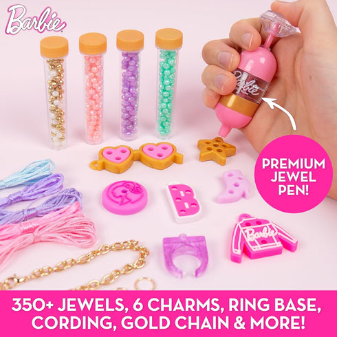Barbie Sparkling Bling Jewelry Making Kit, Storage Case, Ring Making Kit, Charm Bracelet Making Kit for Girls, Arts & Crafts Toy for Girls Ages 6+...