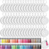 Duufin 200 Pieces Sublimation Keychain Blanks Tassels Set Heat Transfer Blank Keychain Tassels with Key Rings MDF Blank Board Round Keychain Blank...