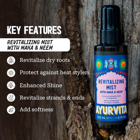 Hair Mist – Revitalizing & Volumizing Hair Care Mist – Frizz Control Detangling Heat Protectant Spray – Maka For Hair Growth - Neem To Prevent Dry...