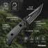Pocket Knife With Clip, Folding Knife, Pocket Knife for Men,Sharp Hiking Camping Fishing Work Outdoor Survival Men knives (400C-BLACK)...