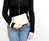 Women’s Wristlet Clutch Handbag, Distressed PU Leather Purse, Stylish with Black Zipper Accents...