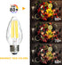 ROMANJOY F15 Dimmable LED Light Bulbs Led Porch Light Bulb 8W Equivalent 80W 2700K Warm White E26 Edison Vintage Bulb Flame Wrinkle Clear Glass Co...